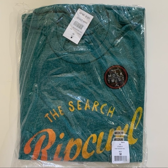 RIP CURL NWT MEN'S TOM-TOM MOCKTWIST Tee Size Medium - Picture 3 of 6